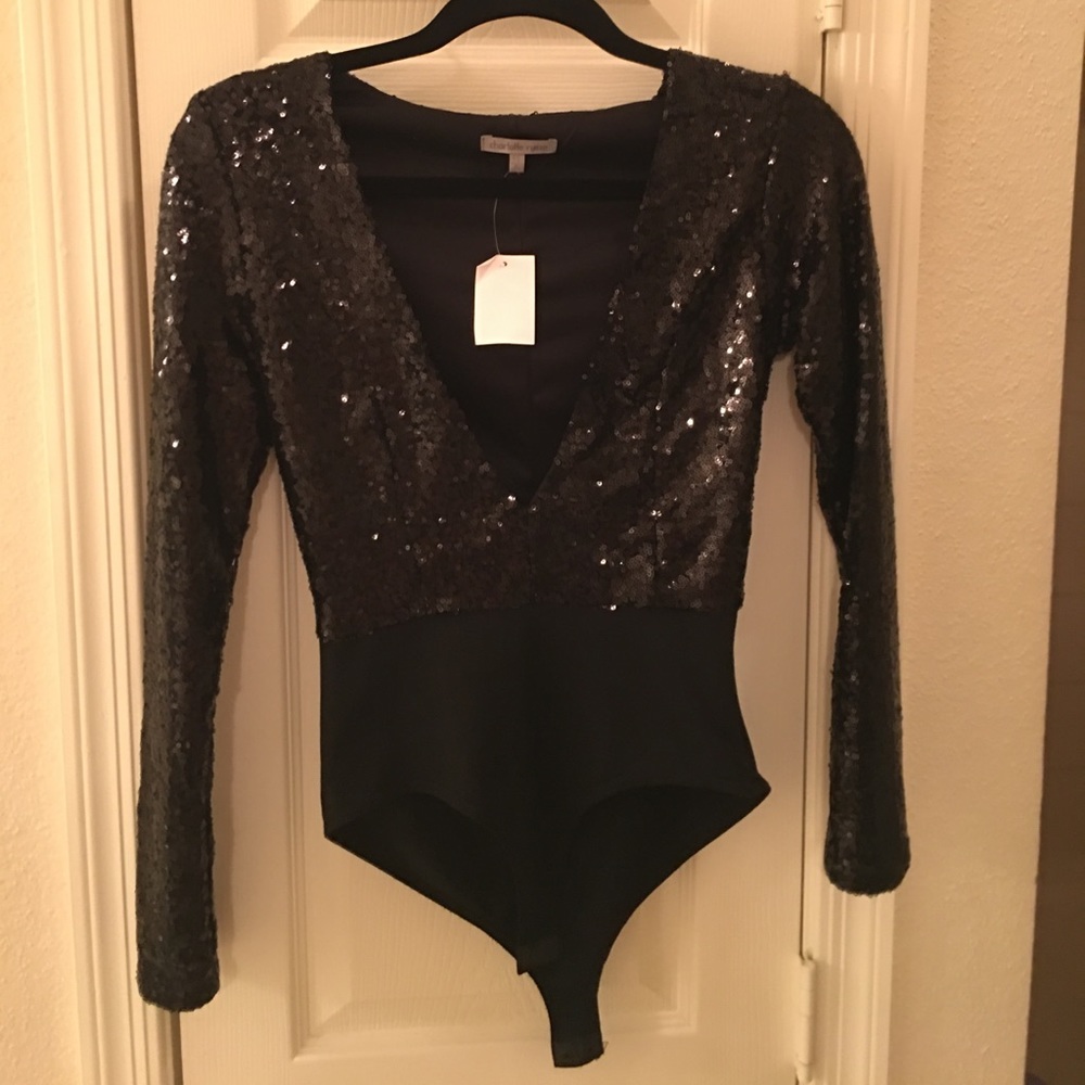 Black Sequin Bodysuit